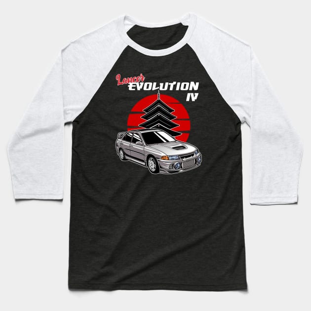 Lancer Evolution 4 Baseball T-Shirt by mirailecs